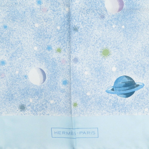 HERMES Blue Silk Scarf - Picture 4 of 5